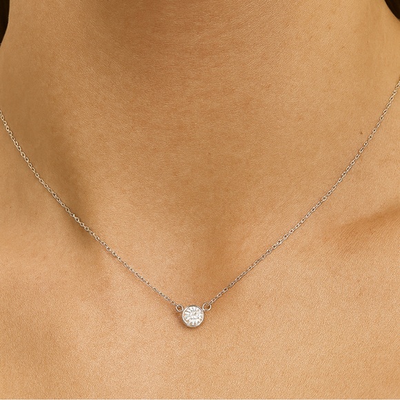 14K White Gold Diamond By The YardNecklace